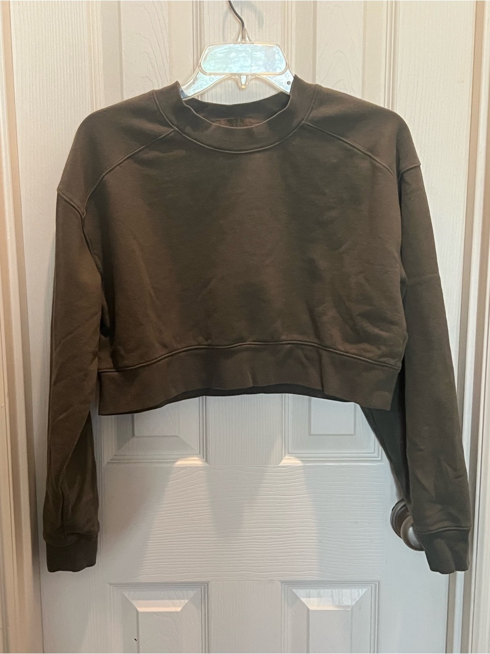 Nuuds Cropped Olive Green Size XS Long Sleeve Oversized
